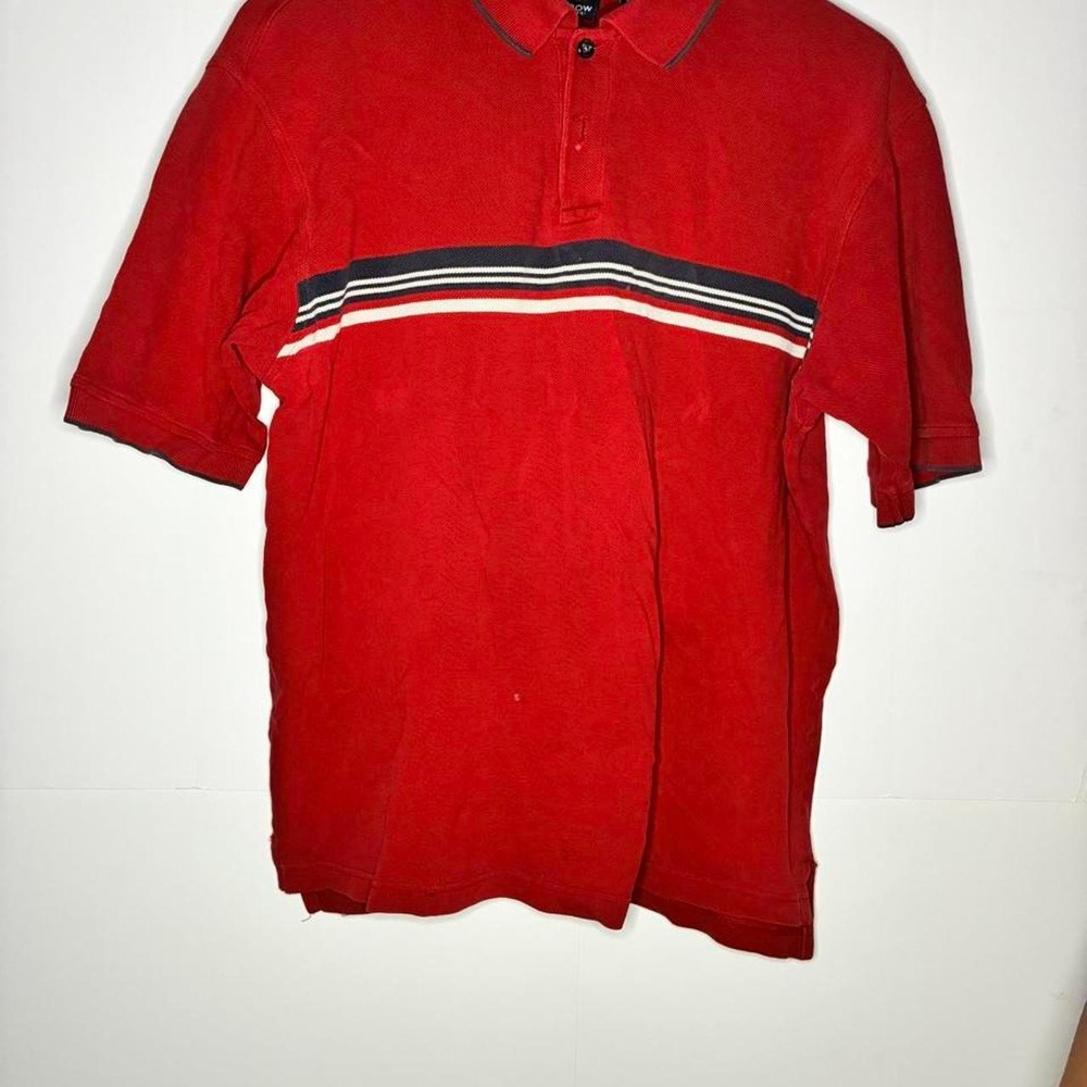 Red Arrow Mens polo shirt with horizontal stripes